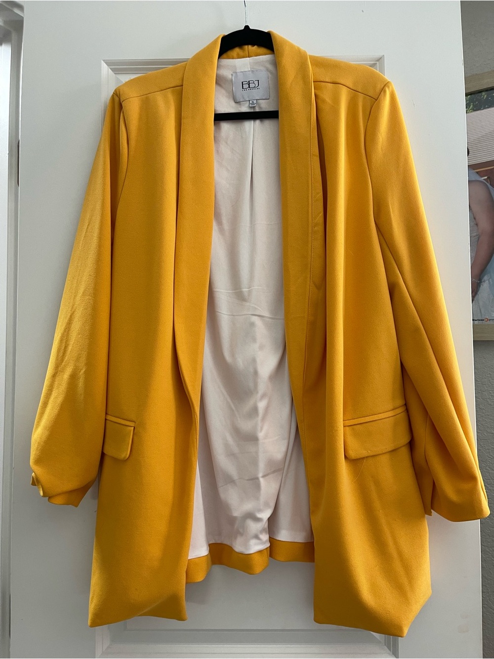 Women's Mustard Yellow Open-Front Blazer